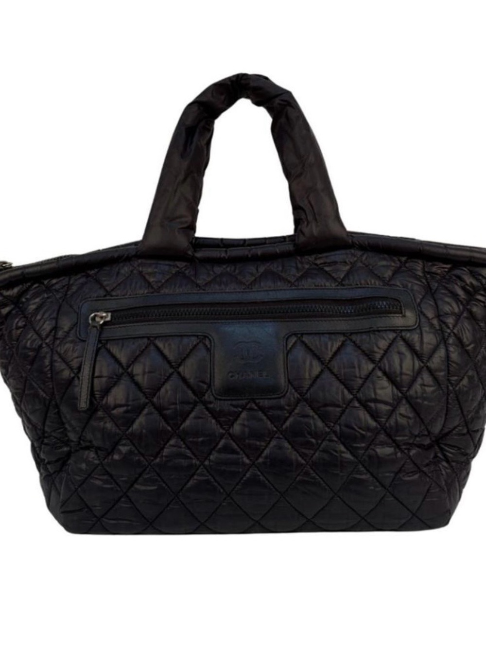 CHANEL Black Quilted Top-Handle Tote